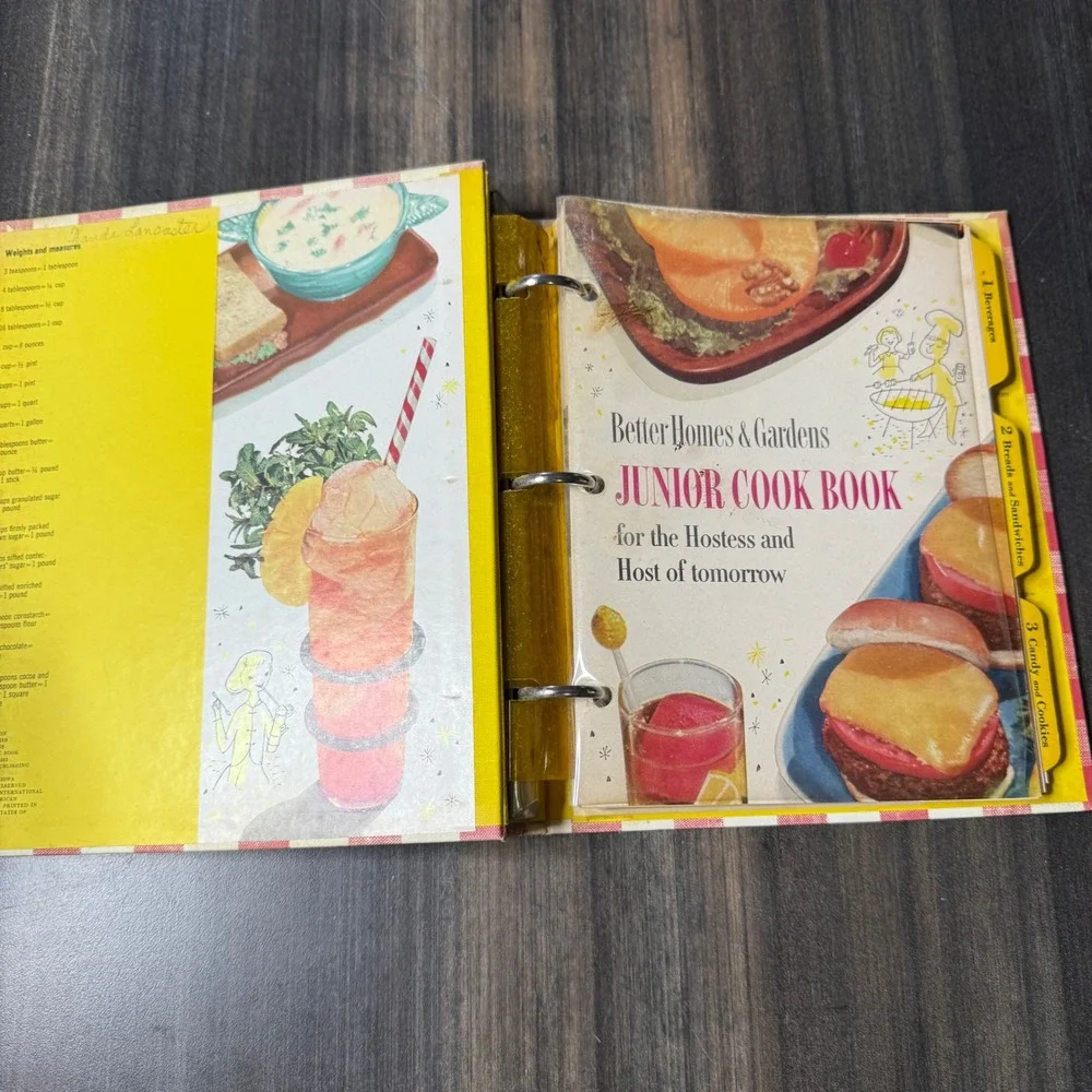 Better Homes Gardens Junior Cookbook Hostess Host Retro‎ Recipes Vintage